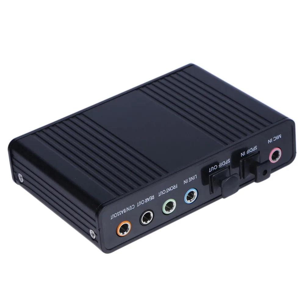 External Sound Card USB 7 Channel 5.1 For PC with Driver CD + USB Cabler