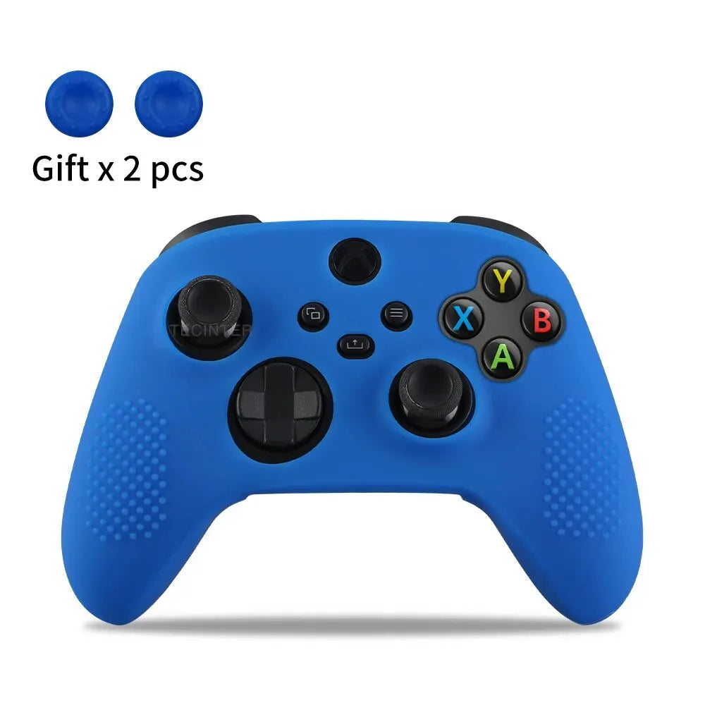 Soft Silicone Case For Xbox Series X/S GamePad w/ Thumb Grips Caps