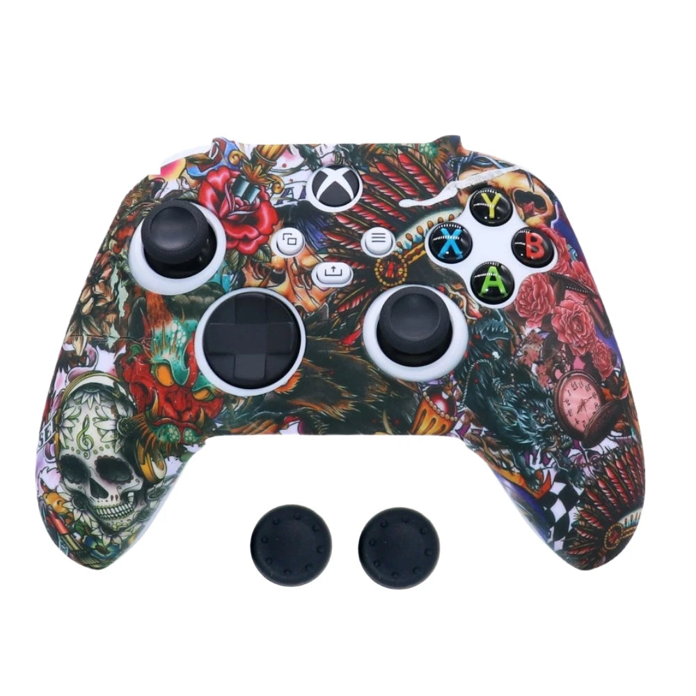 Anti-slip Protective Cover Case For XBOX Series X/S Gamepad W/ Thumb Stick Grip Cap