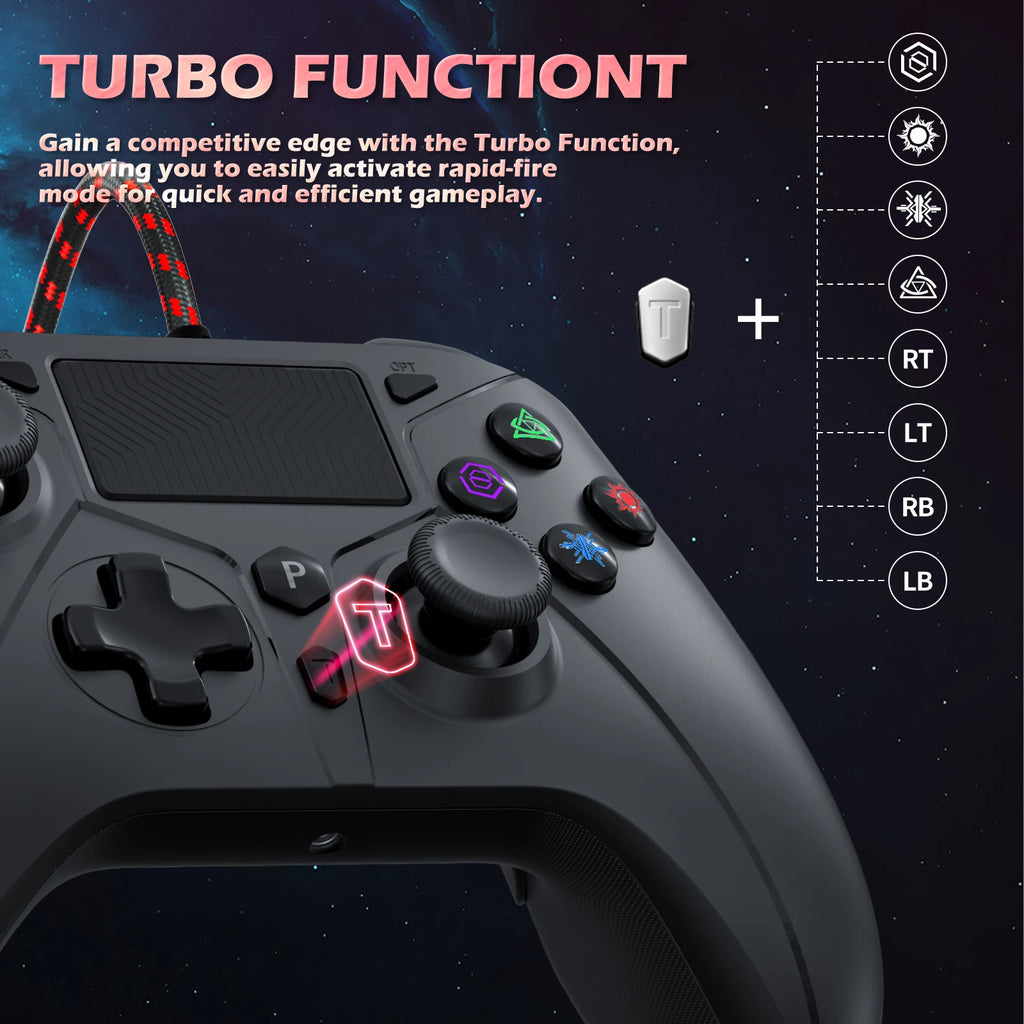 Wired Gamepad for PS5&PC With Turbo Touchpad Hall Trigger