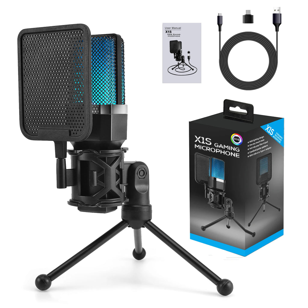 Professional Gaming Condenser Mic - RGB/USB/Wired