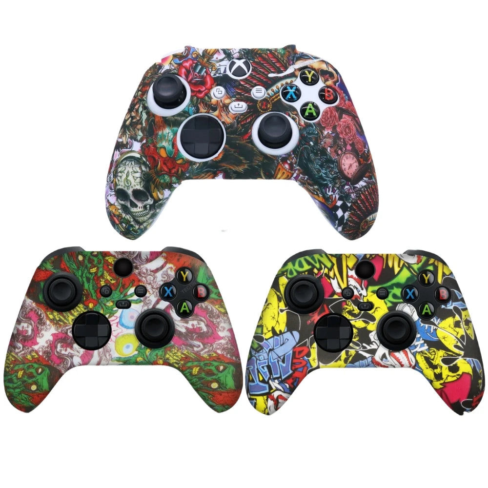 Anti-slip Protective Cover Case For XBOX Series X/S Gamepad W/ Thumb Stick Grip Cap