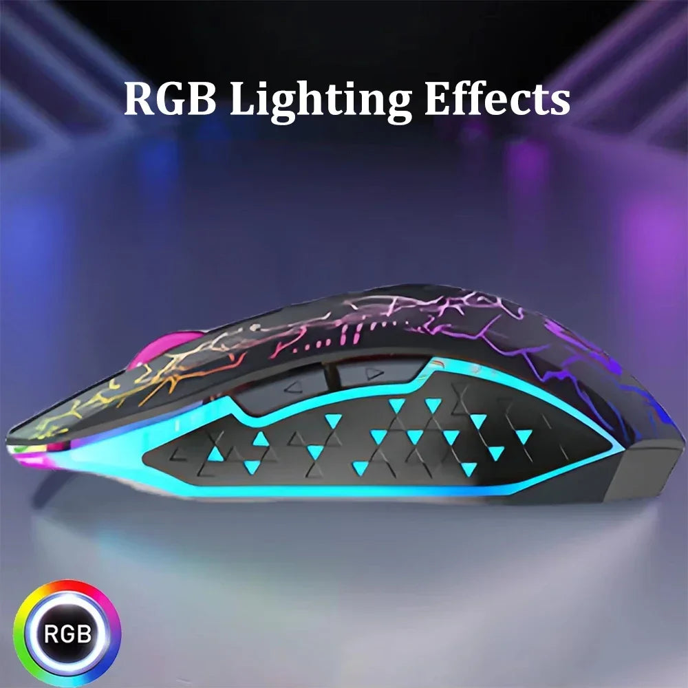 Bluetooth RGB 2.4G Wireless Dual-Mode Gaming Mouse 6 Buttons Silent