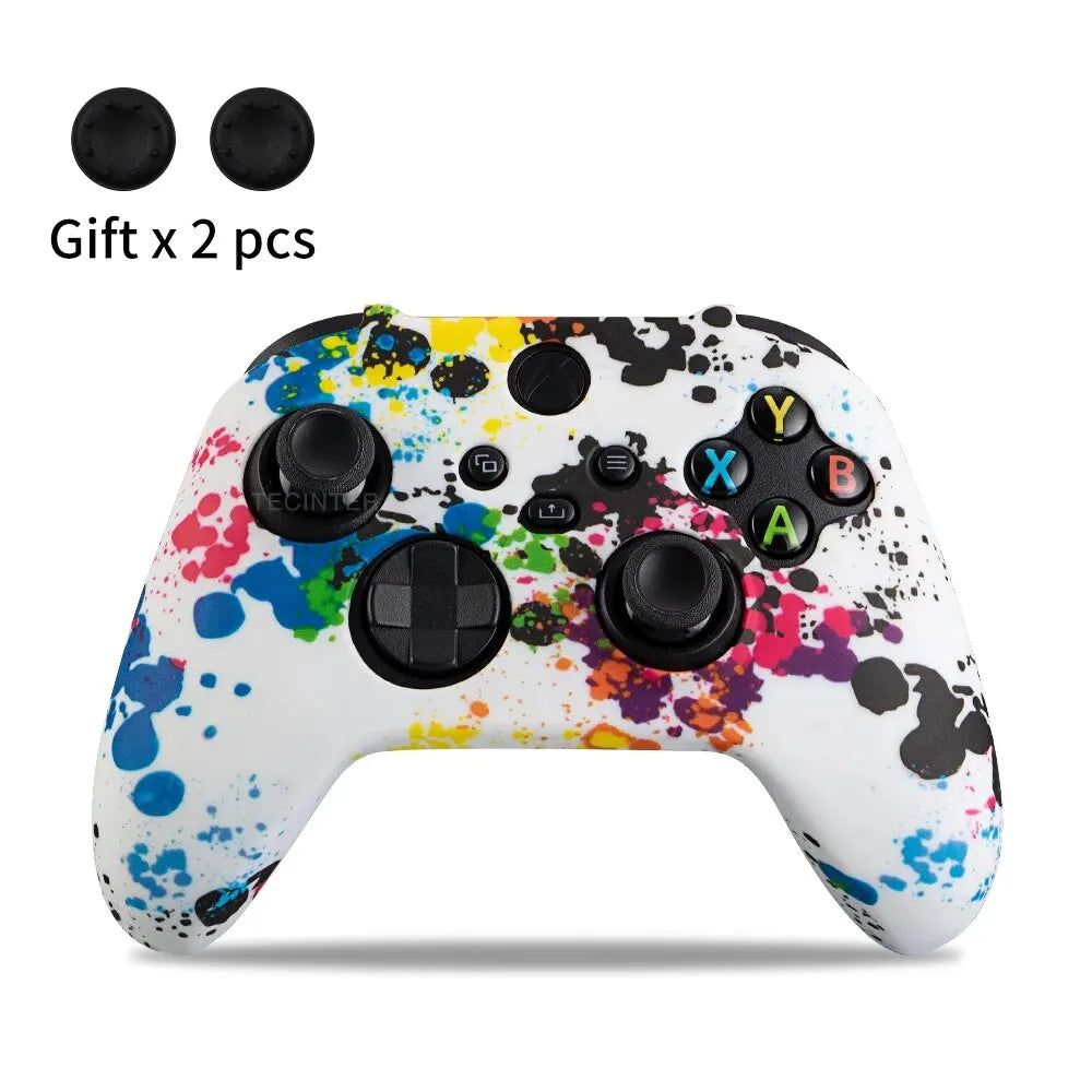 Soft Silicone Case For Xbox Series X/S GamePad w/ Thumb Grips Caps