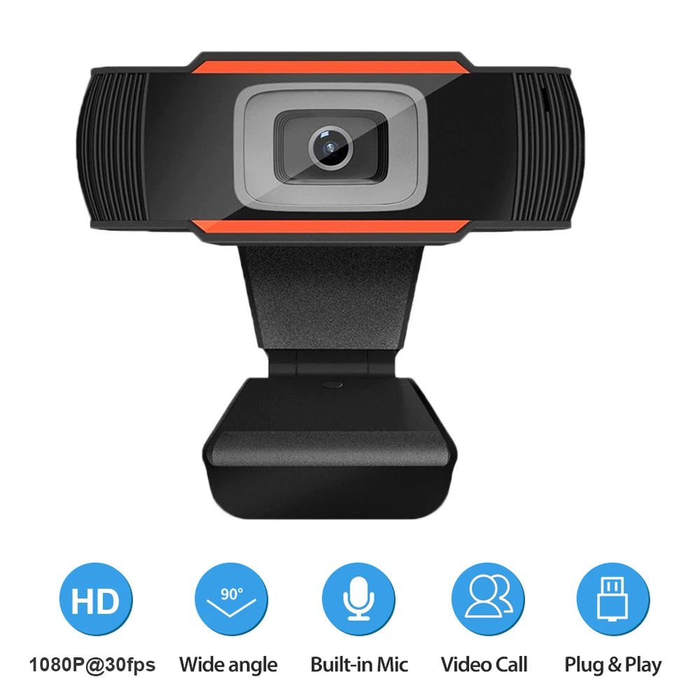 Full HD USB WebCam W/ Microphone - Plug And Play