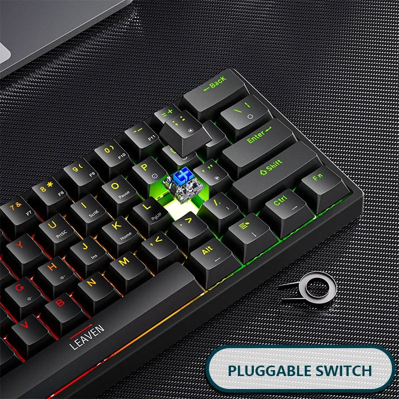 Mini Gaming Mechanical Keyboard 61 Keys RGB Hotswap Type-C Wired