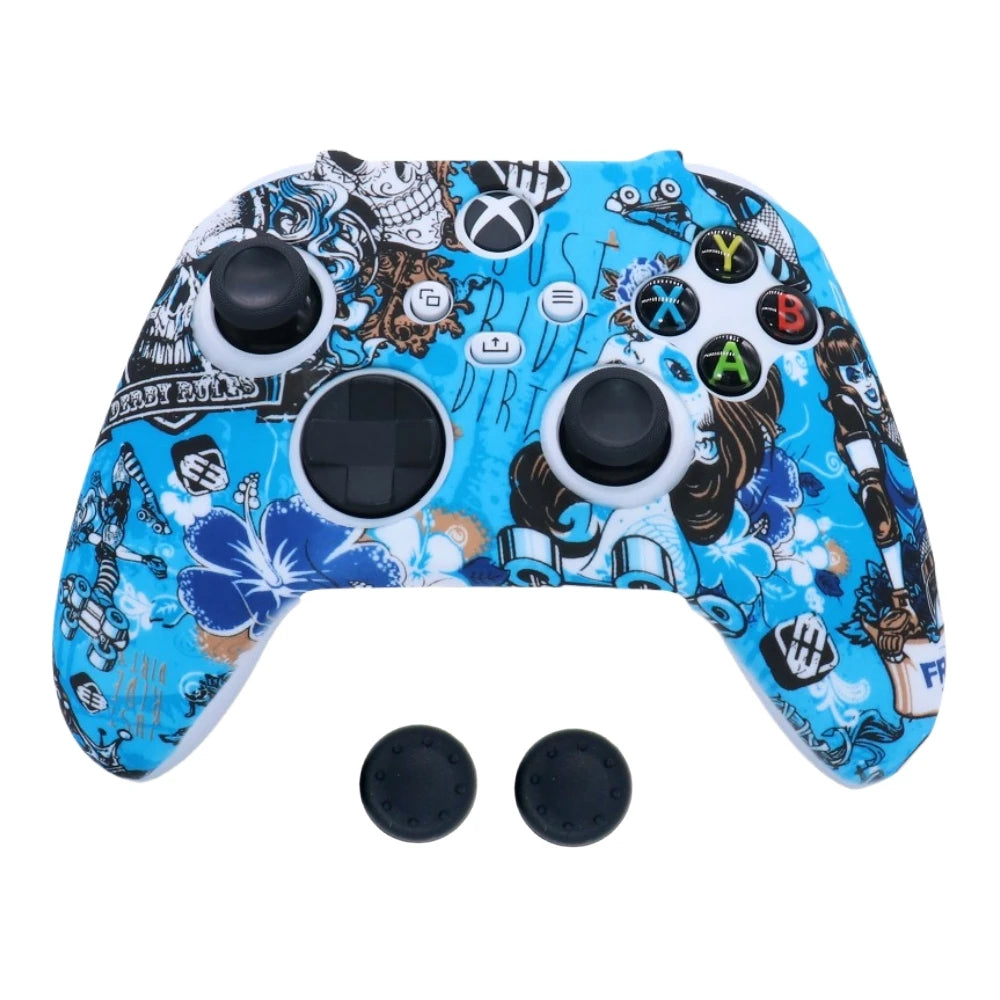 Anti-slip Protective Cover Case For XBOX Series X/S Gamepad W/ Thumb Stick Grip Cap