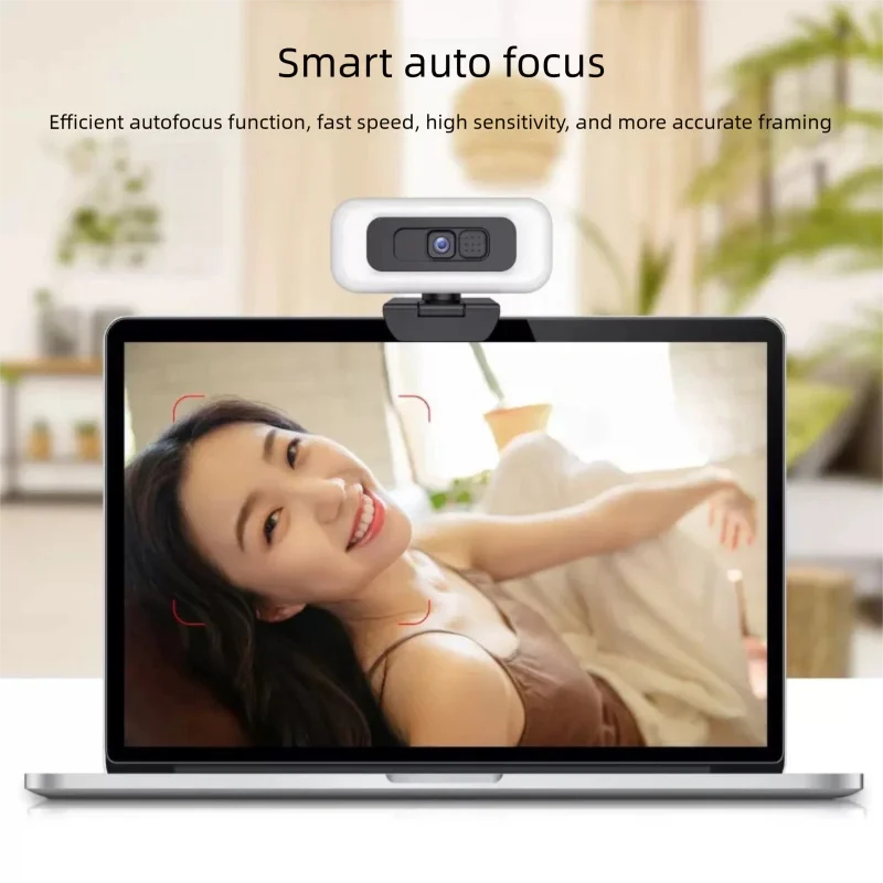 4K Webcam with Light Full HD w/ Microphone for Live Streaming