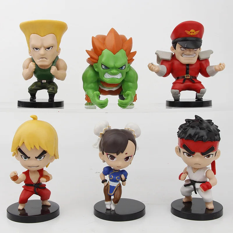 6pcs Street Fighter Action Figure Collectible Models