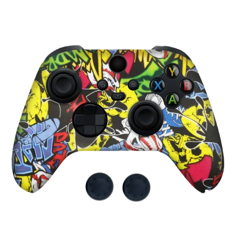 Anti-slip Protective Cover Case For XBOX Series X/S Gamepad W/ Thumb Stick Grip Cap