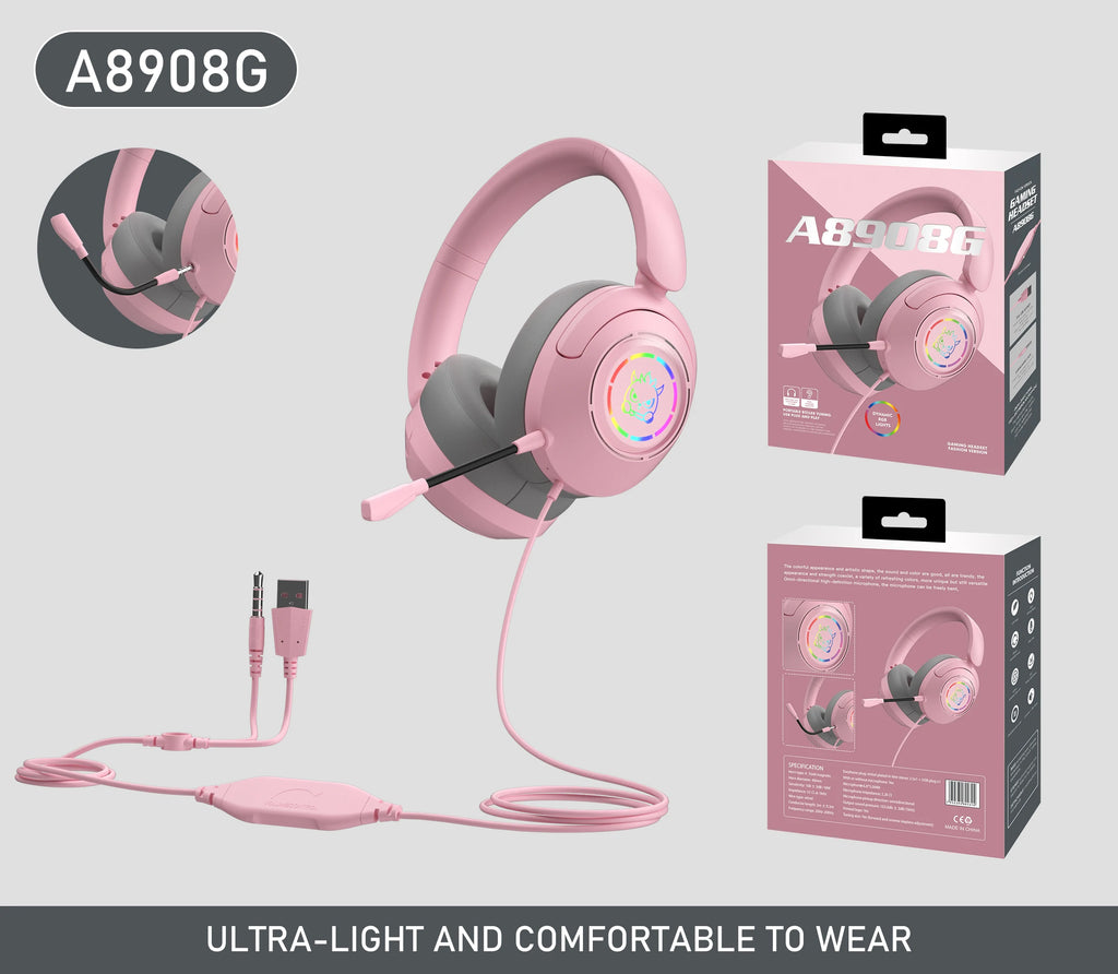 Wired Gaming Headphones w/ Microphone For PC