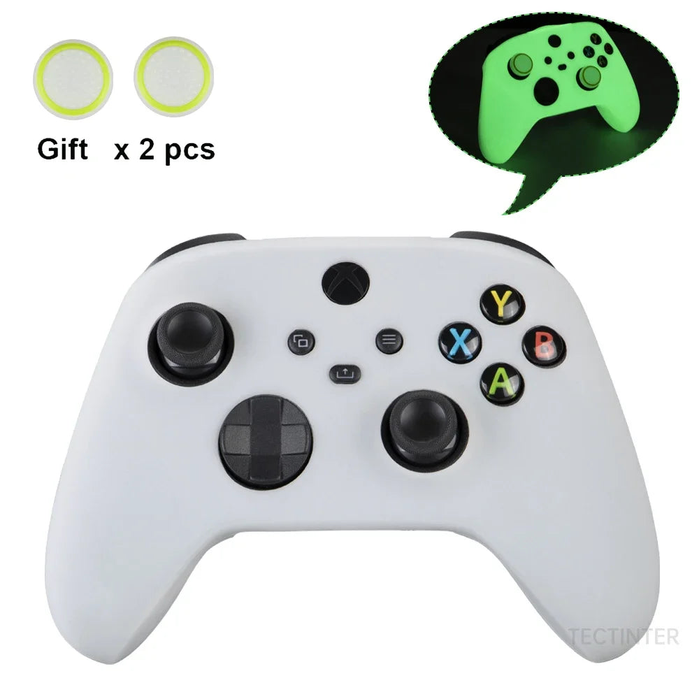 Soft Silicone Case For Xbox Series X/S GamePad w/ Thumb Grips Caps