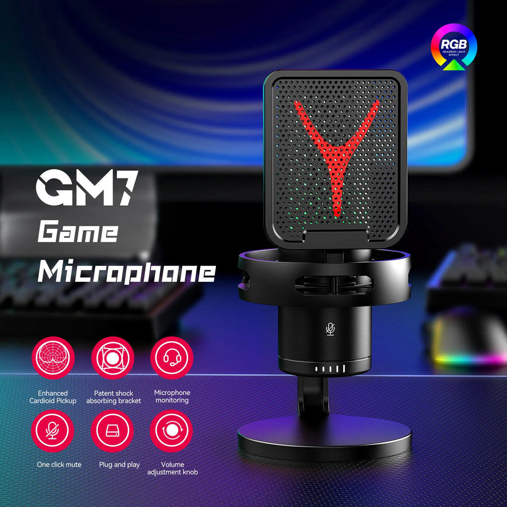 Professional Gaming Condenser Mic - RGB/USB/Wired