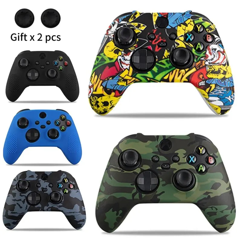 Soft Silicone Case For Xbox Series X/S GamePad w/ Thumb Grips Caps