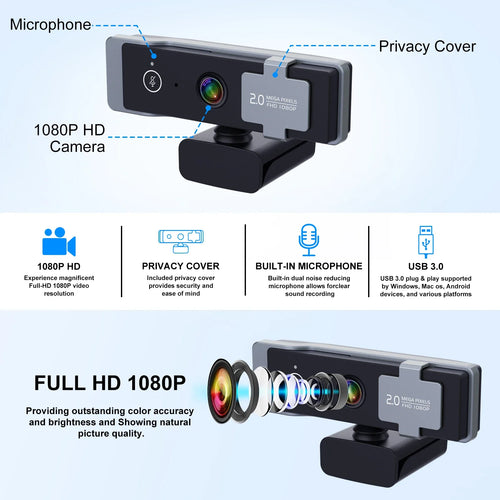 4K Webcam Full HD WebCam With Microphone And Tripod