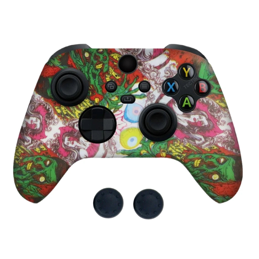 Anti-slip Protective Cover Case For XBOX Series X/S Gamepad W/ Thumb Stick Grip Cap