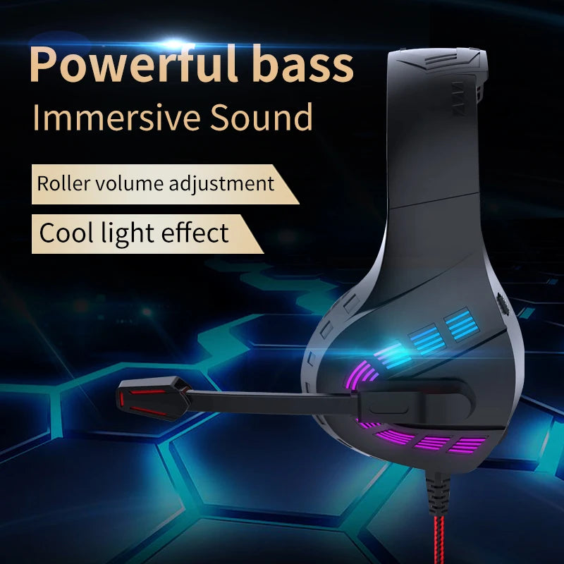 LED G4 Wired Gaming Headphones With Noise-cancelling Microphone Surround Sound 3.5mm
