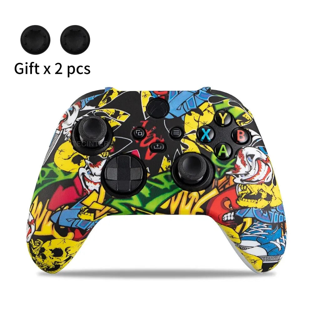 Soft Silicone Case For Xbox Series X/S GamePad w/ Thumb Grips Caps