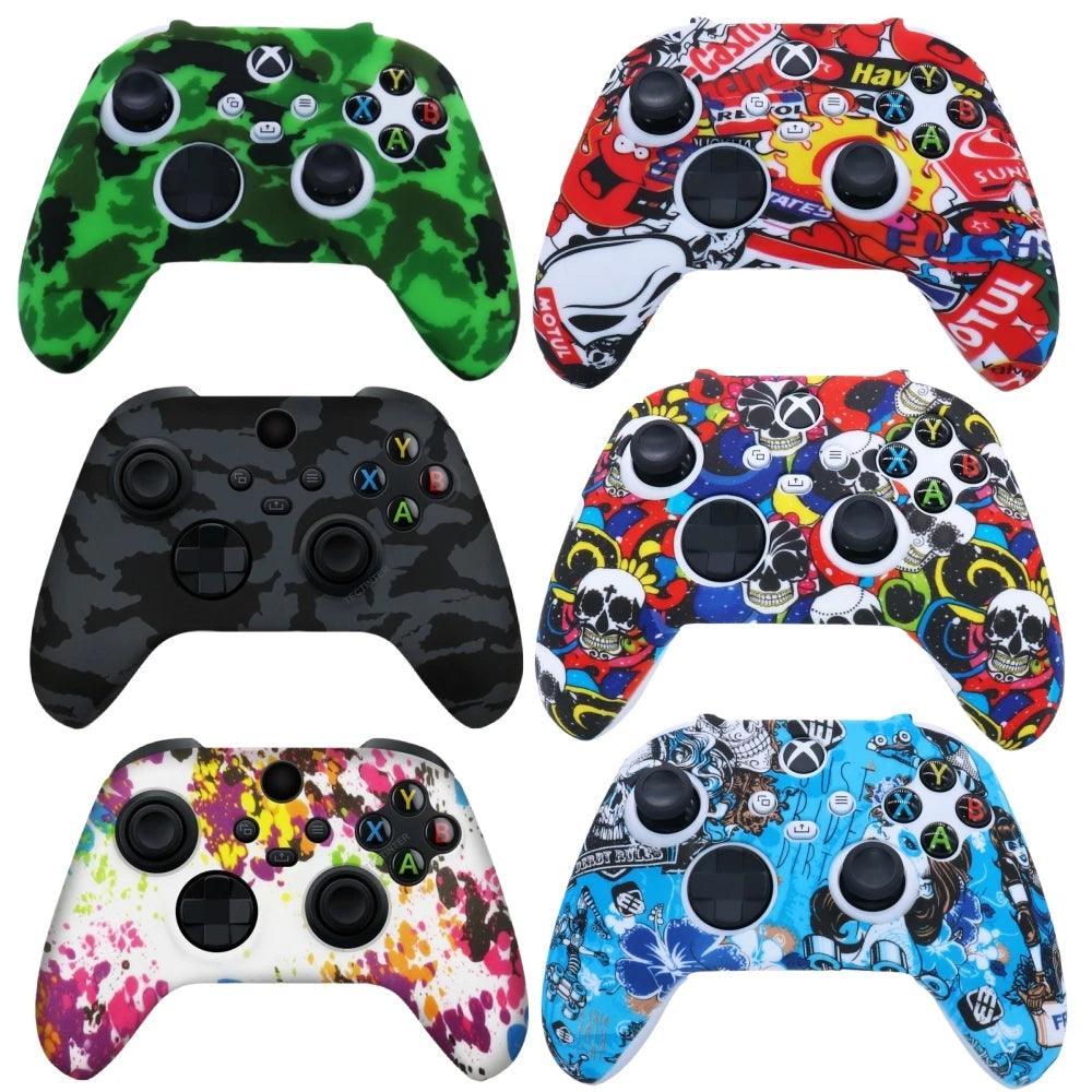 Anti-slip Protective Cover Case For XBOX Series X/S Gamepad W/ Thumb Stick Grip Cap