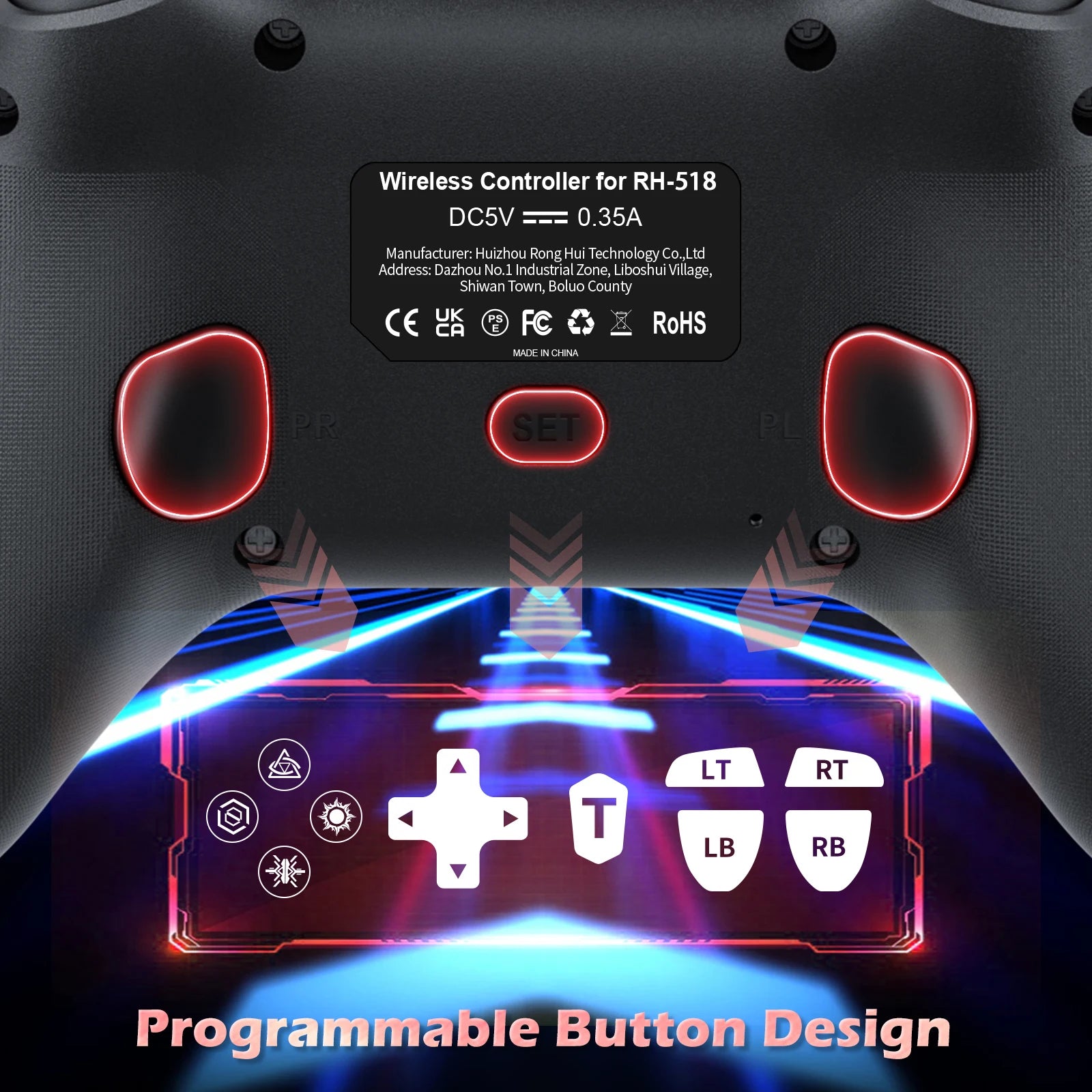 Wired Gamepad for PS5&PC With Turbo Touchpad Hall Trigger