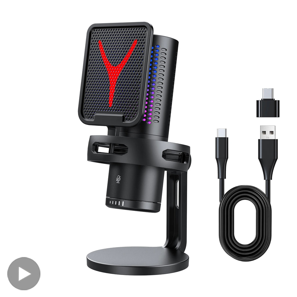 Professional Gaming Condenser Mic - RGB/USB/Wired