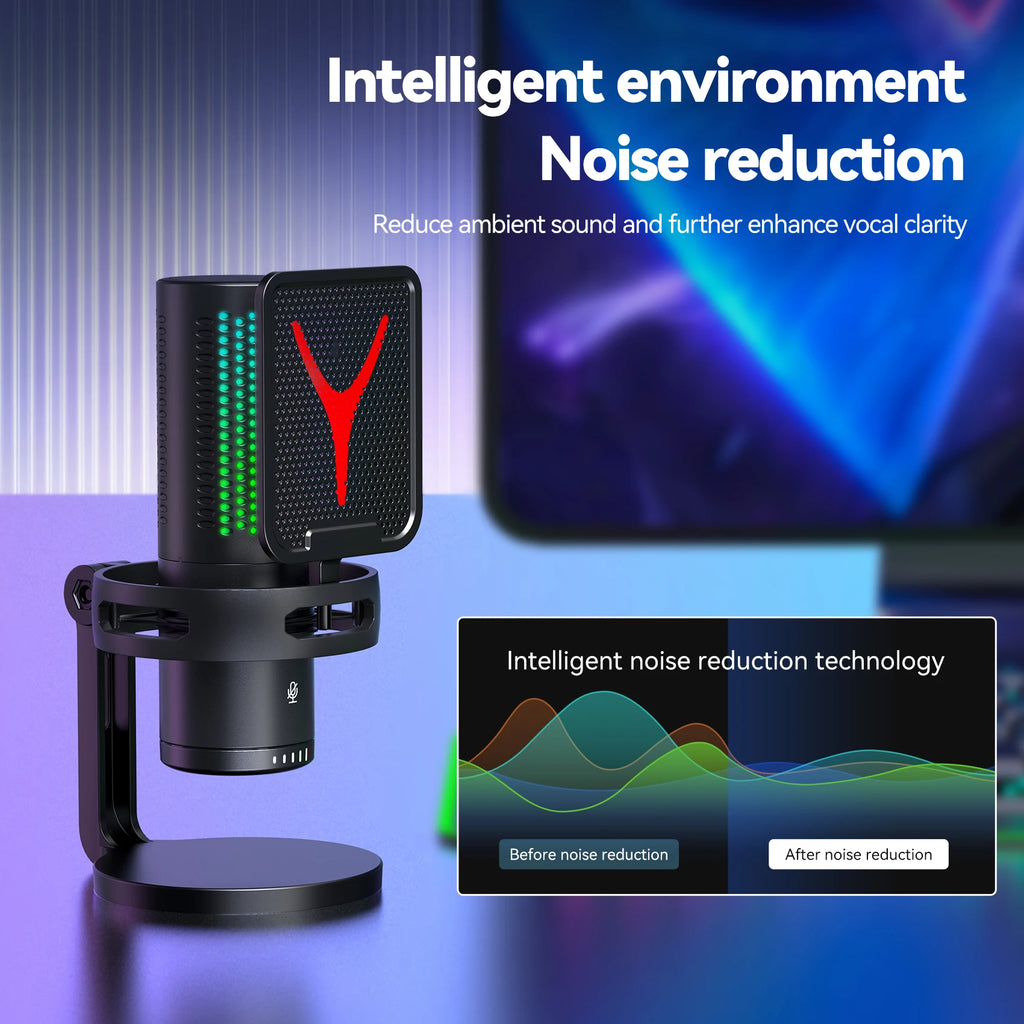 Professional Gaming Condenser Mic - RGB/USB/Wired